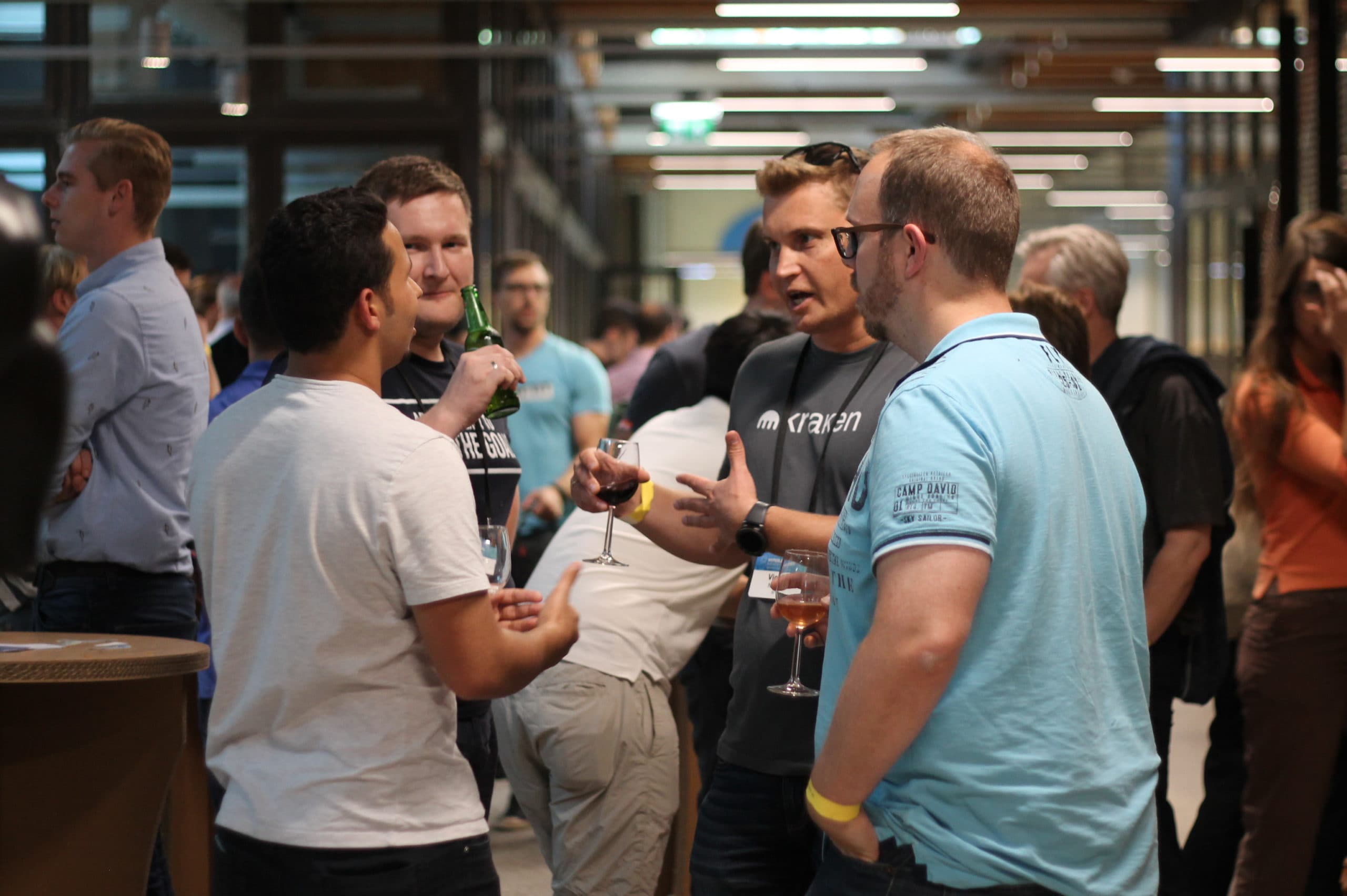 People having a drink at a BCNL event